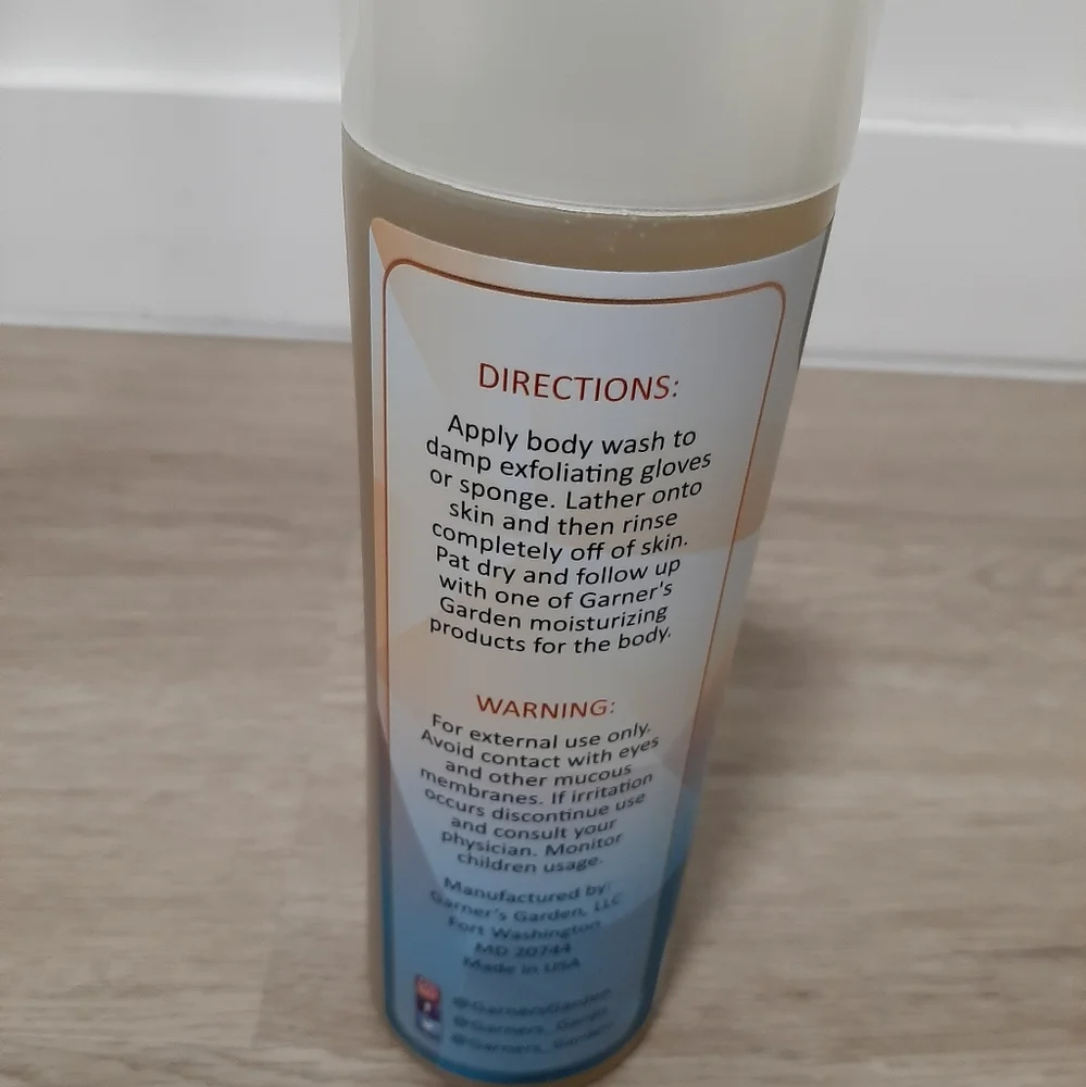 Garner's garden organic body wash